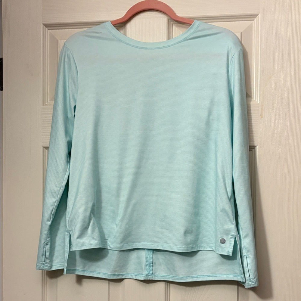 Avia Light Blue Long Sleeve Girls' Active Tee